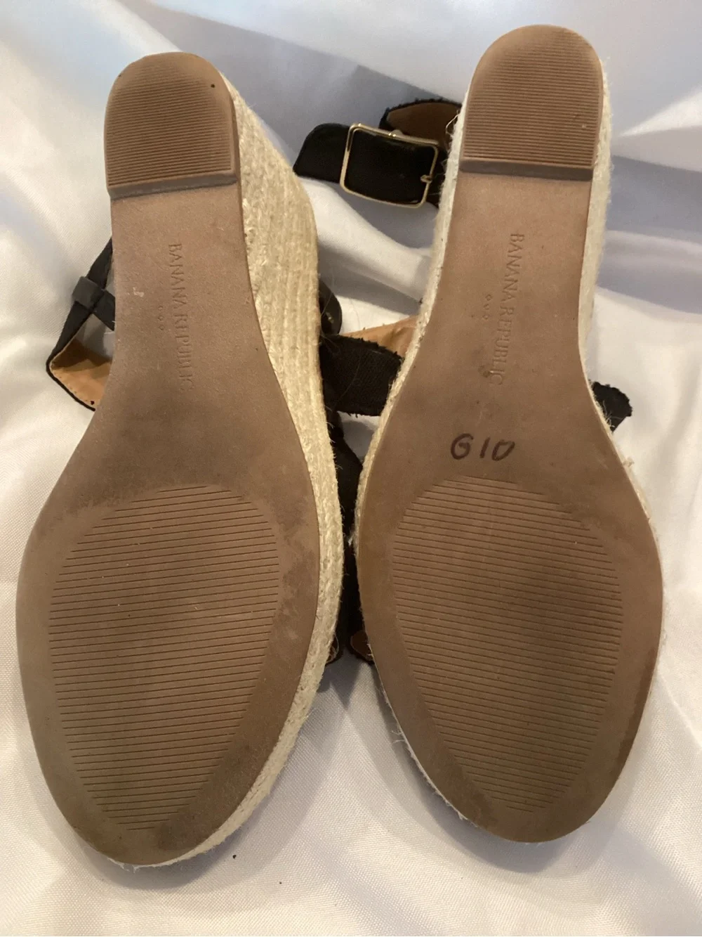 Banana Republic Black Espadrille Wedge Sandals